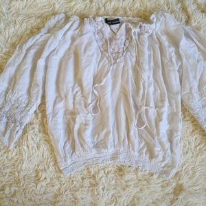 Creme White Loose Top